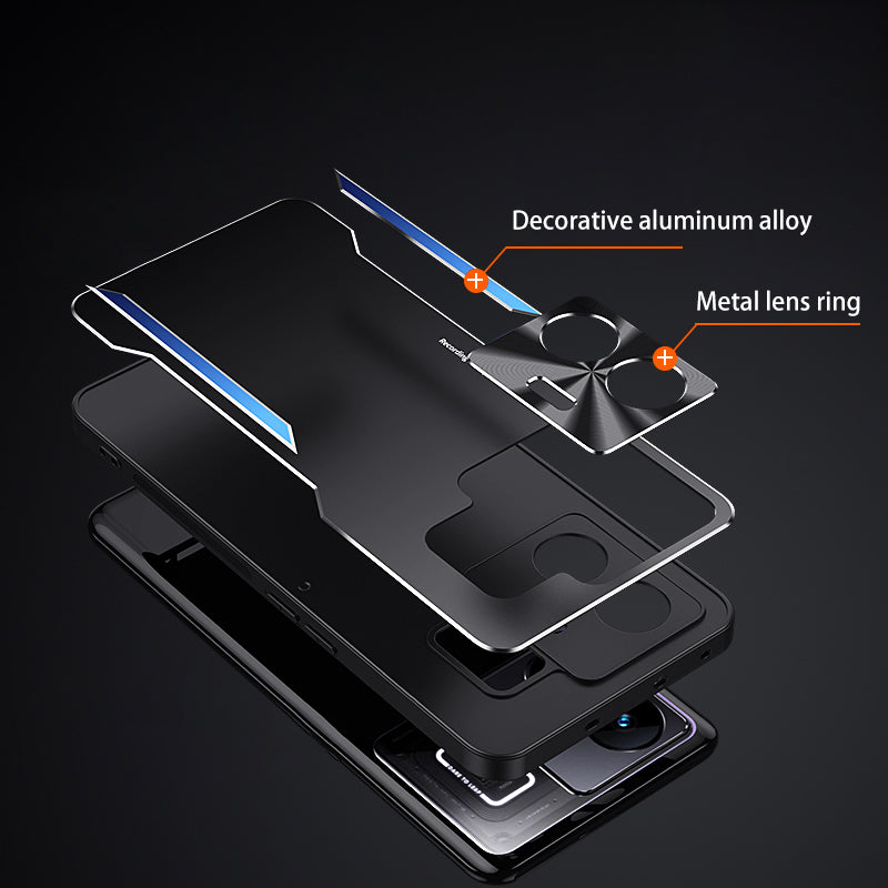 Uniqkart for Realme GT Neo 5 5G Aluminum Alloy Coated TPU Cell Phone Shell Raised Edge Protection Cover Case - Silver