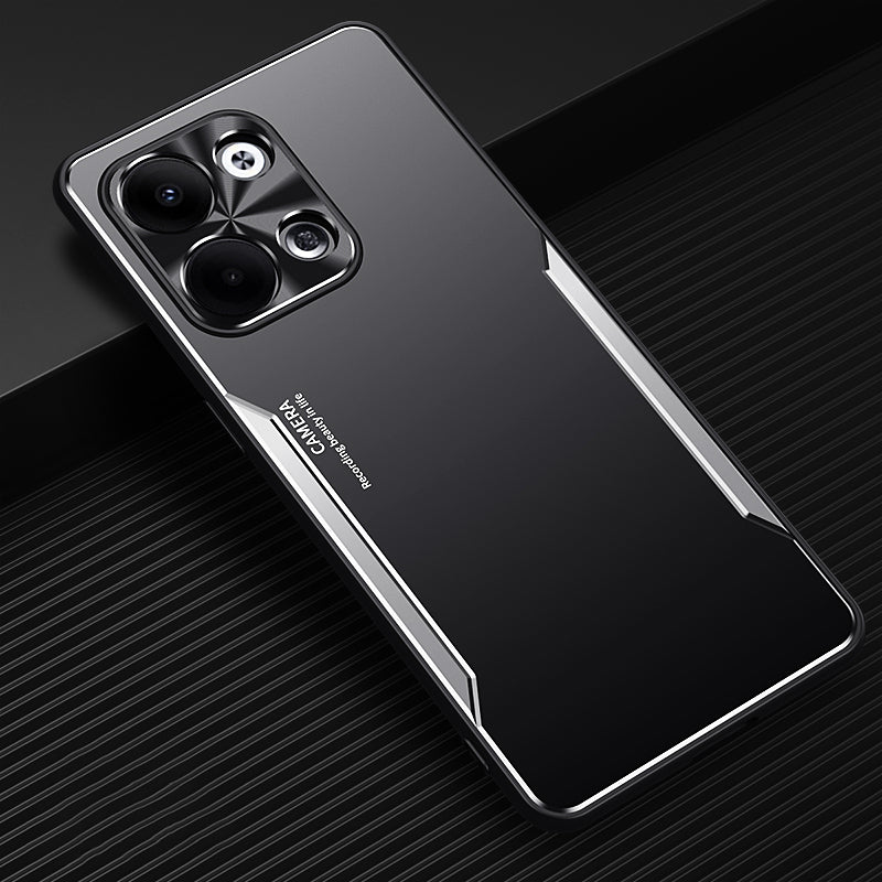 Uniqkart for Oppo Reno9 Pro 5G TPU + Aluminum Alloy Phone Case Drop Protection Phone Cover - Silver