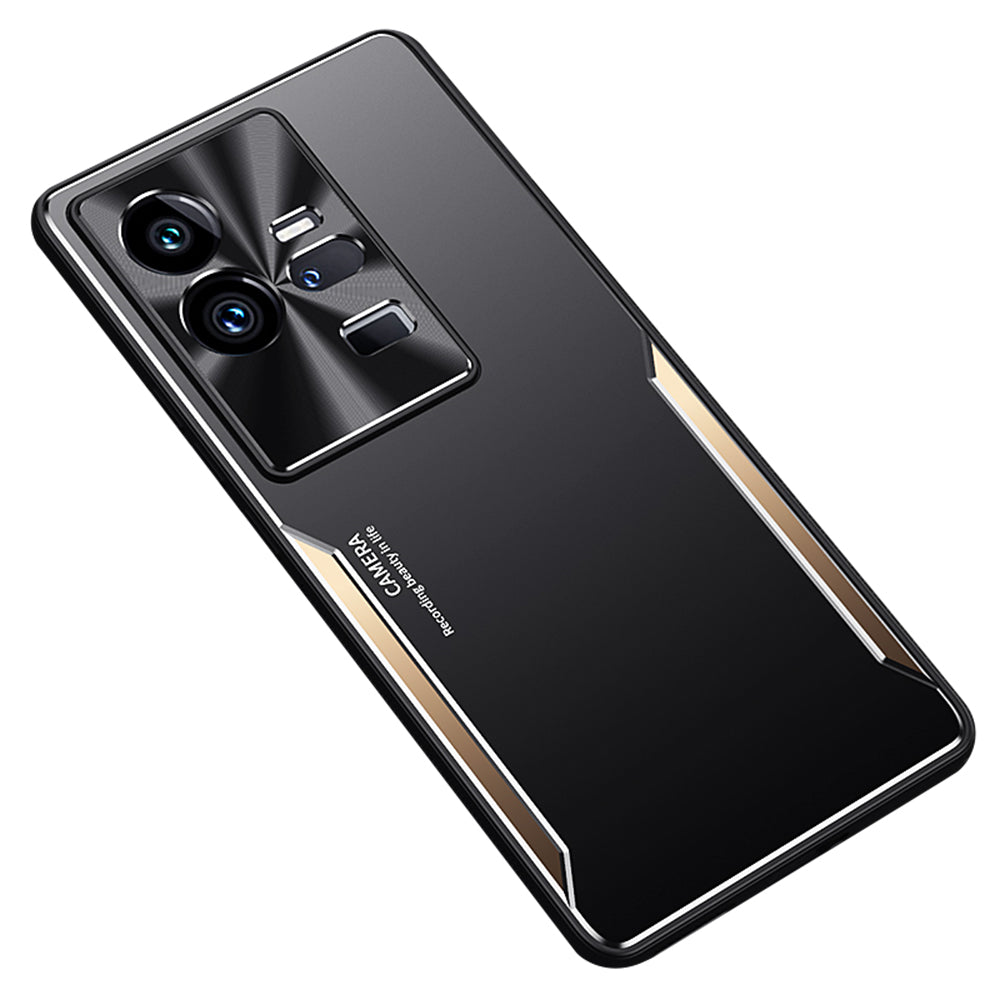 Uniqkart for vivo iQOO 11 Pro 5G Soft TPU + Hard Aluminium Alloy Anti-fall Cover Shockproof Phone Case - Gold