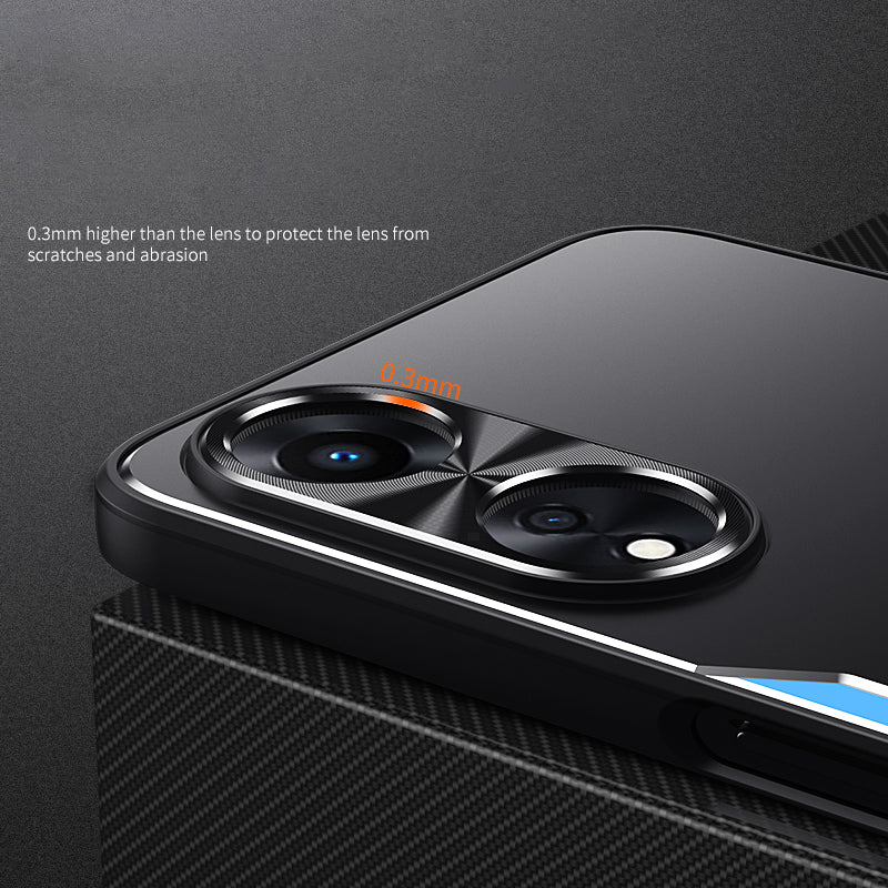 Uniqkart for Oppo A58 5G Kickstand Phone Case Aluminum Alloy Soft TPU Lens Protection Cover - Silver