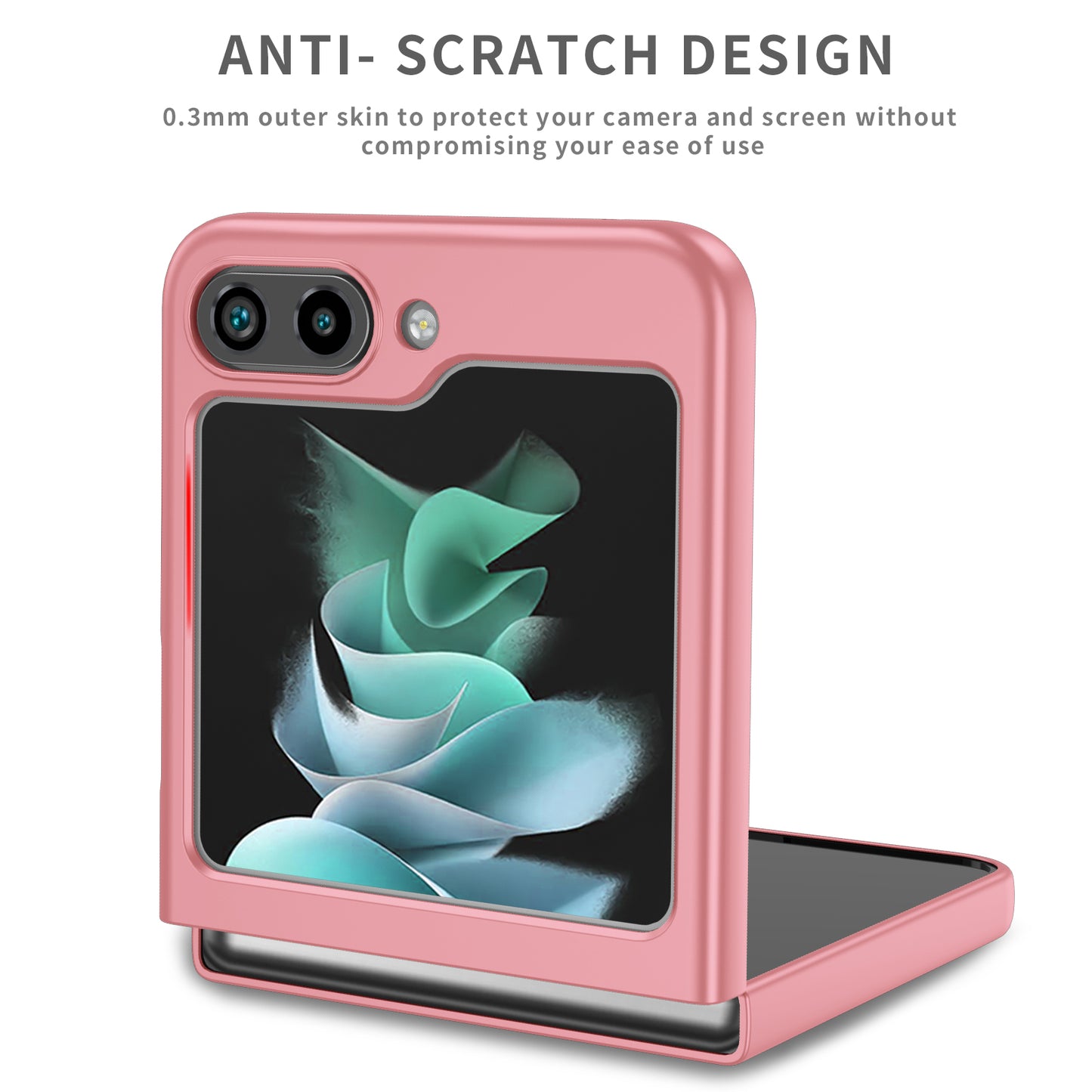 Uniqkart for Samsung Galaxy Z Flip5 5G Hard PC Phone Case Ring Kickstand Cover Support Magnetic Car Mount - Pink