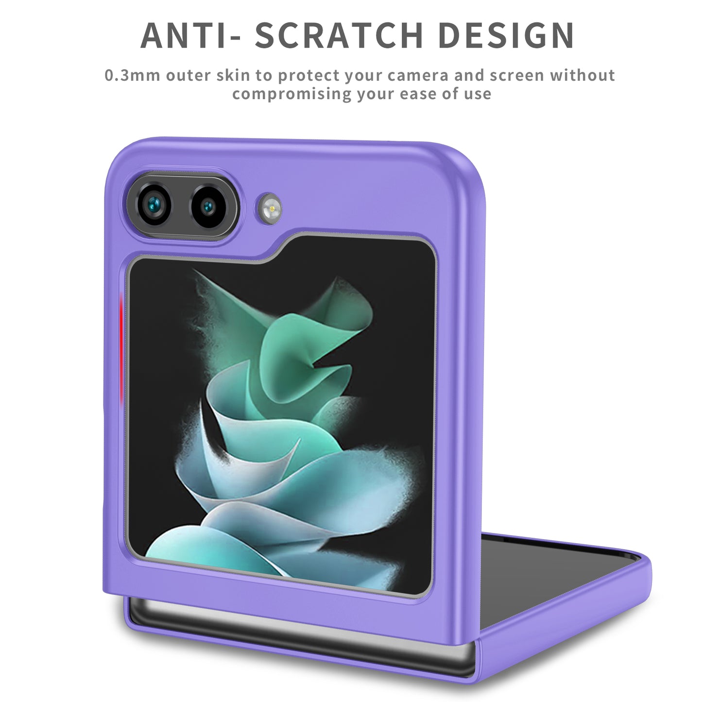 Uniqkart for Samsung Galaxy Z Flip5 5G Hard PC Phone Case Ring Kickstand Cover Support Magnetic Car Mount - Purple