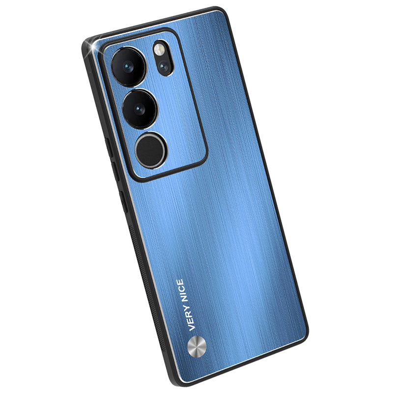 Uniqkart for vivo S17 5G / S17 Pro 5G Mobile Phone Anti-fall Case Aluminum Alloy+TPU Brushed Cover - Silver