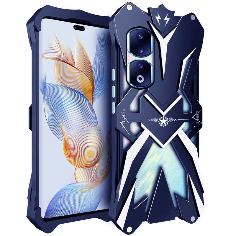 Uniqkart for Honor 90 Pro Full Metal Protective Phone Case Aluminum Alloy Heavy Duty Shockproof Cover