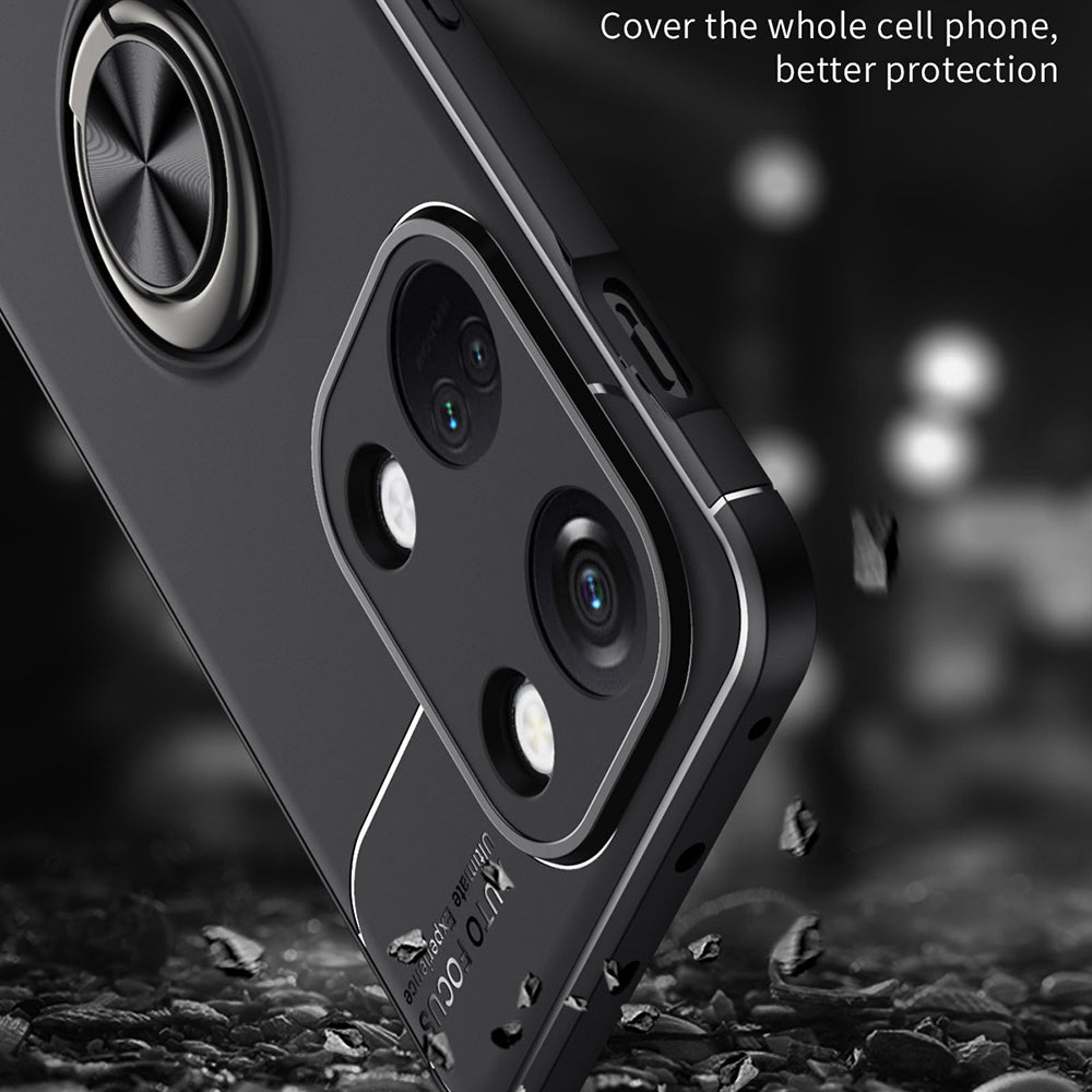 Back Cover for OnePlus Ace 2V / Nord 3 5G Kickstand TPU Phone Case Ring Holder Phone Back Shell - Black  /  Blue