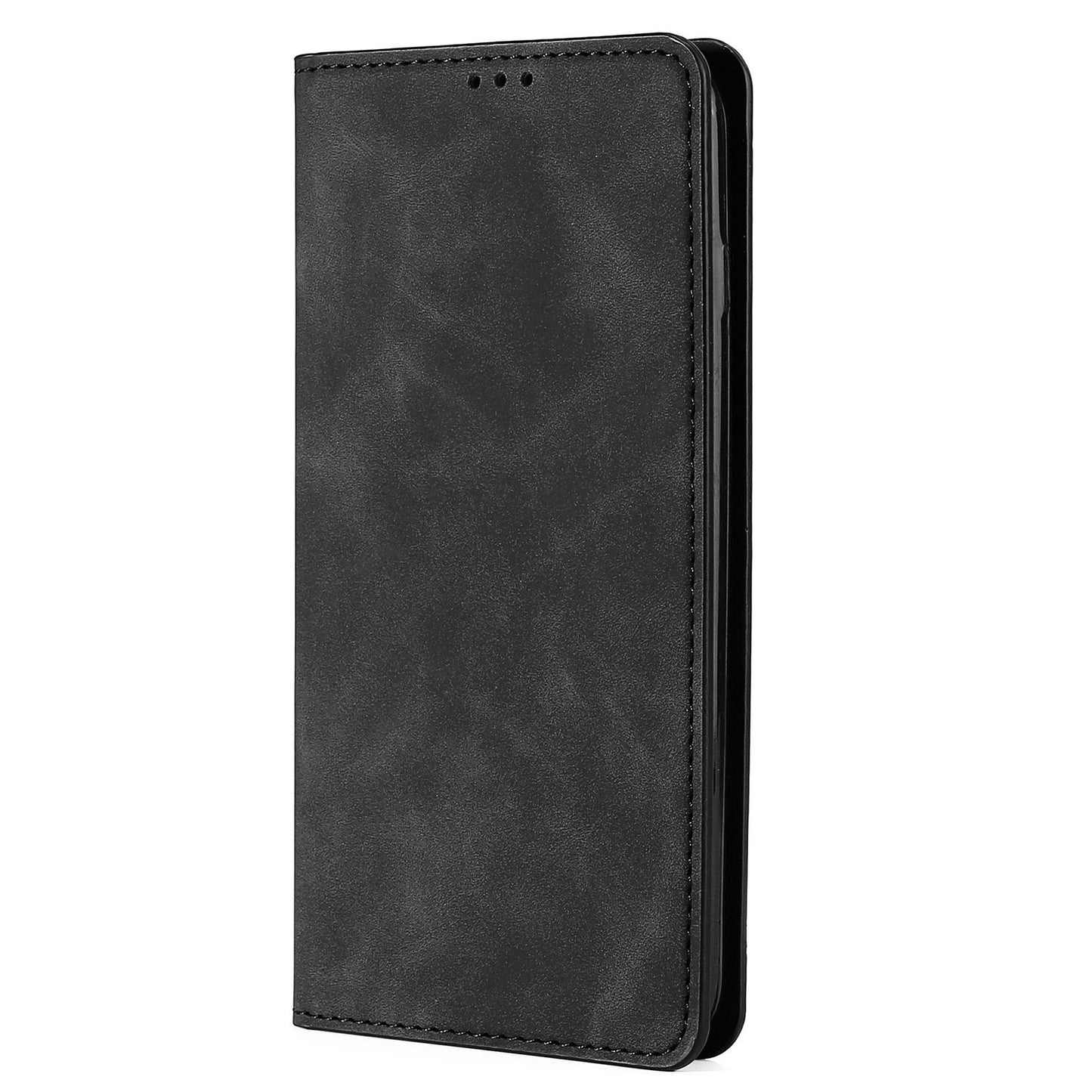 Uniqkart for Xiaomi Redmi Note 12S 4G Skin-touch Flip Stand Phone Case Card Holder PU Leather Smartphone Cover - Black