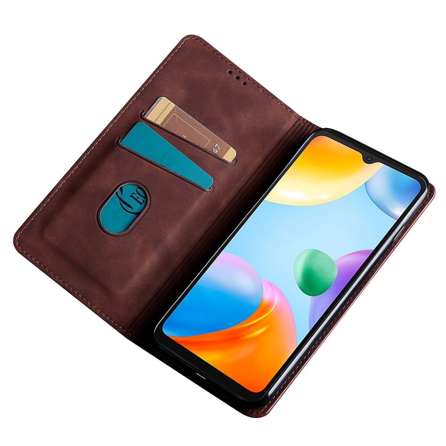 Uniqkart for Xiaomi Redmi Note 12S 4G Skin-touch Flip Stand Phone Case Card Holder PU Leather Smartphone Cover - Dark Brown