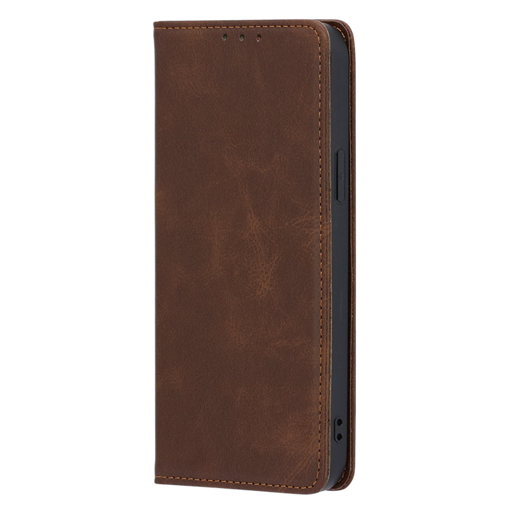 Uniqkart for Samsung Galaxy M54 5G / F54 5G Calf Texture Leather Cover Stand Wallet Phone Case - Brown