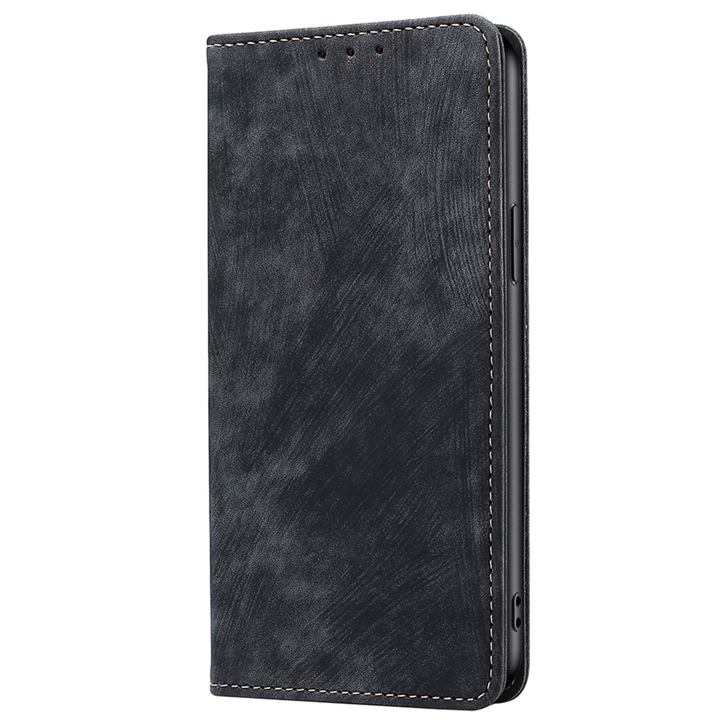 Uniqkart for Samsung Galaxy M54 5G / F54 5G RFID Blocking Wallet Phone Case Leather Stand Anti-drop Cover - Black