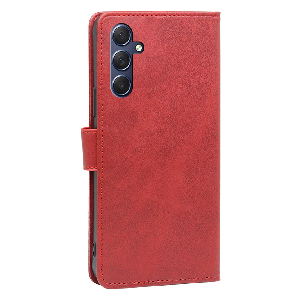 Uniqkart for Samsung Galaxy M54 / F54 5G Calf Texture Wallet Phone Case PU Leather Stand Cover - Red