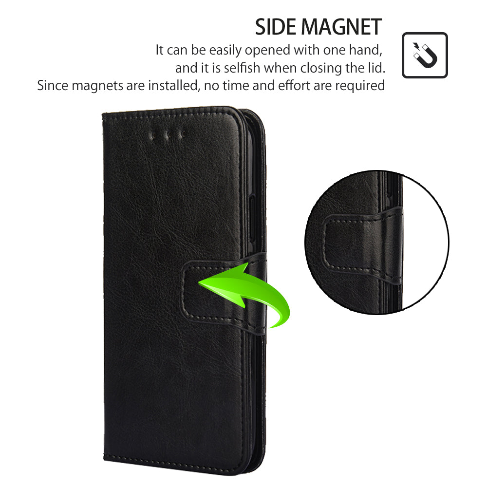 Uniqkart for Samsung Galaxy M54 5G / F54 5G Phone Case Textured Wallet Stand Strong Magnetic Closure PU Leather Cover - Black