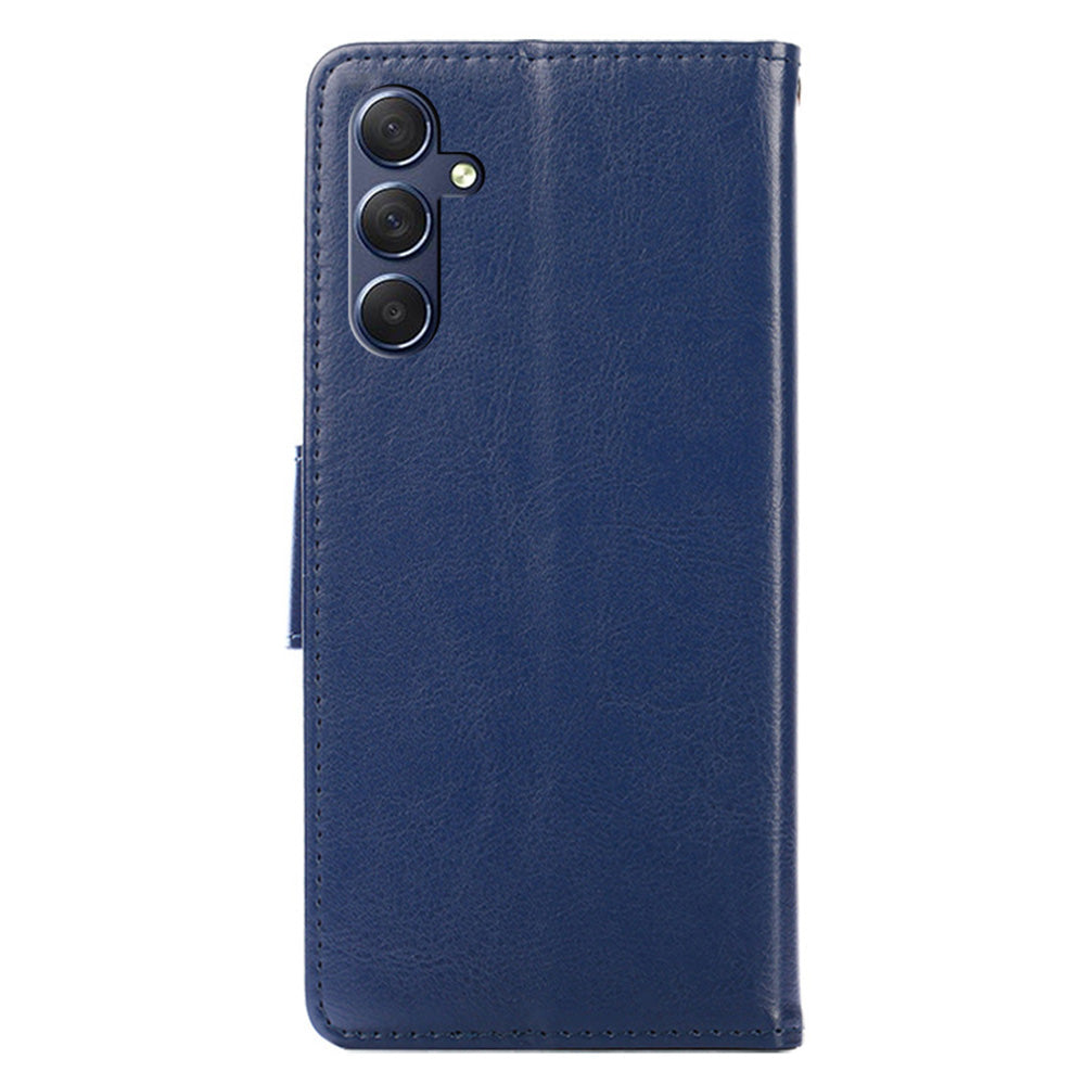 Uniqkart for Samsung Galaxy M54 5G / F54 5G Phone Case Textured Wallet Stand Strong Magnetic Closure PU Leather Cover - Sapphire