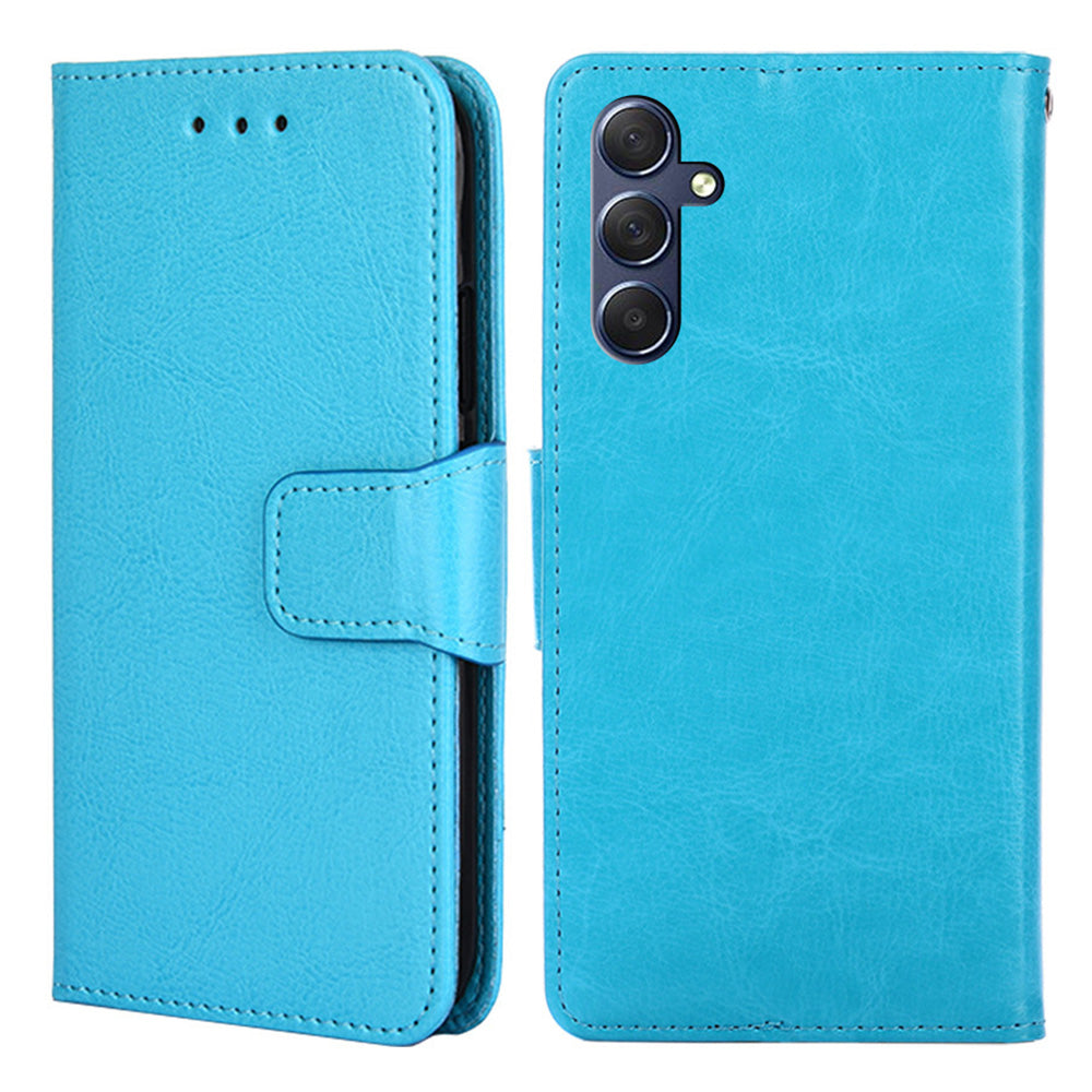 Uniqkart for Samsung Galaxy M54 5G / F54 5G Phone Case Textured Wallet Stand Strong Magnetic Closure PU Leather Cover - Baby Blue