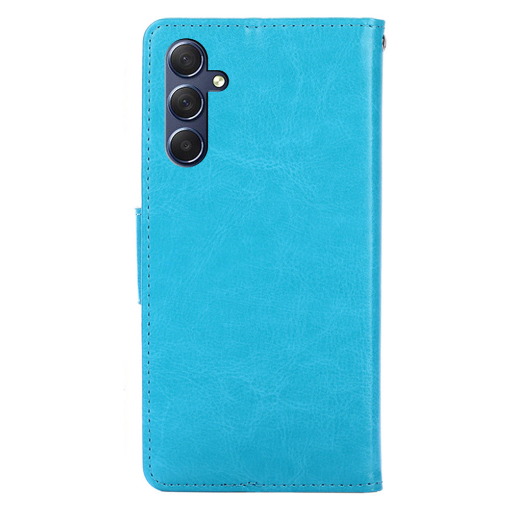 Uniqkart for Samsung Galaxy M54 5G / F54 5G Phone Case Textured Wallet Stand Strong Magnetic Closure PU Leather Cover - Baby Blue