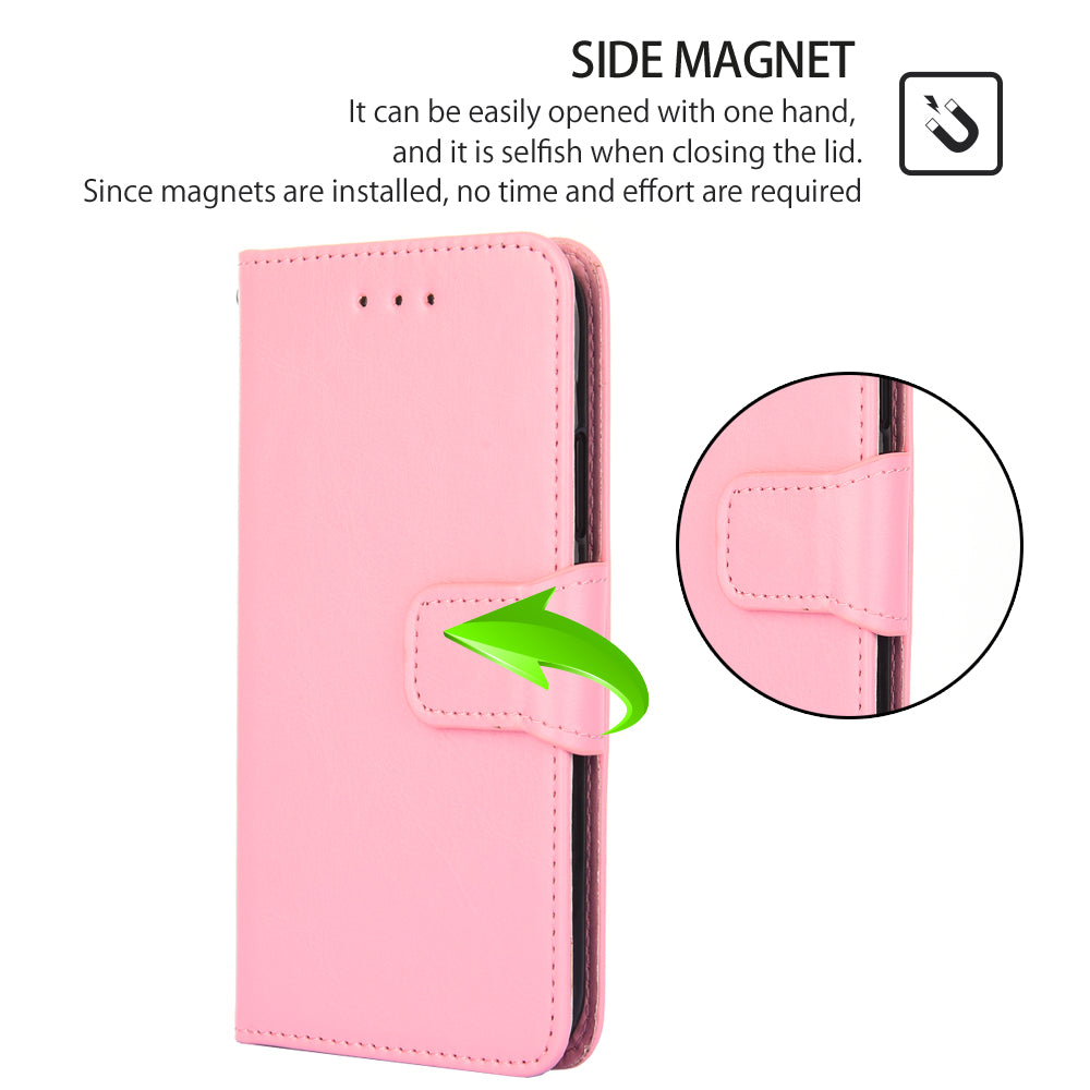 Uniqkart for Samsung Galaxy M54 5G / F54 5G Phone Case Textured Wallet Stand Strong Magnetic Closure PU Leather Cover - Pink