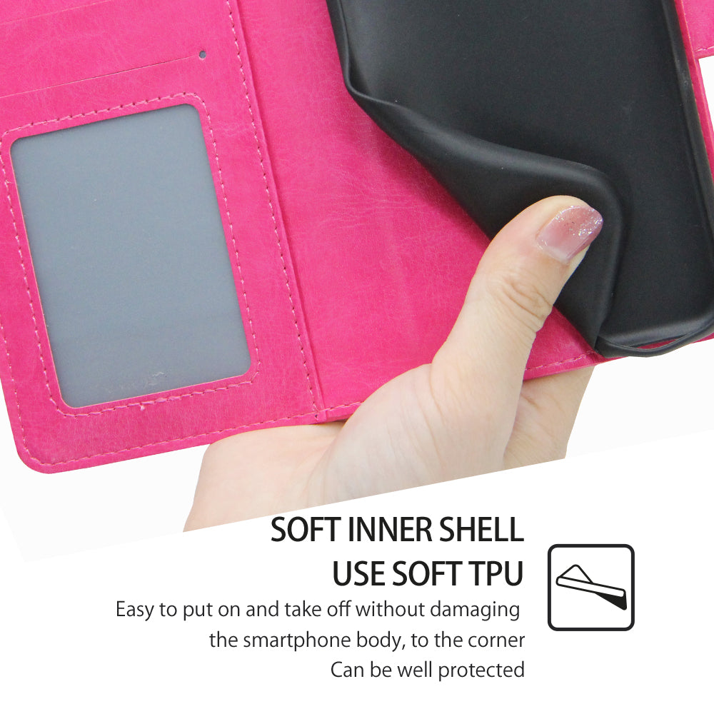 Uniqkart for Samsung Galaxy M54 5G / F54 5G Phone Case Textured Wallet Stand Strong Magnetic Closure PU Leather Cover - Rose