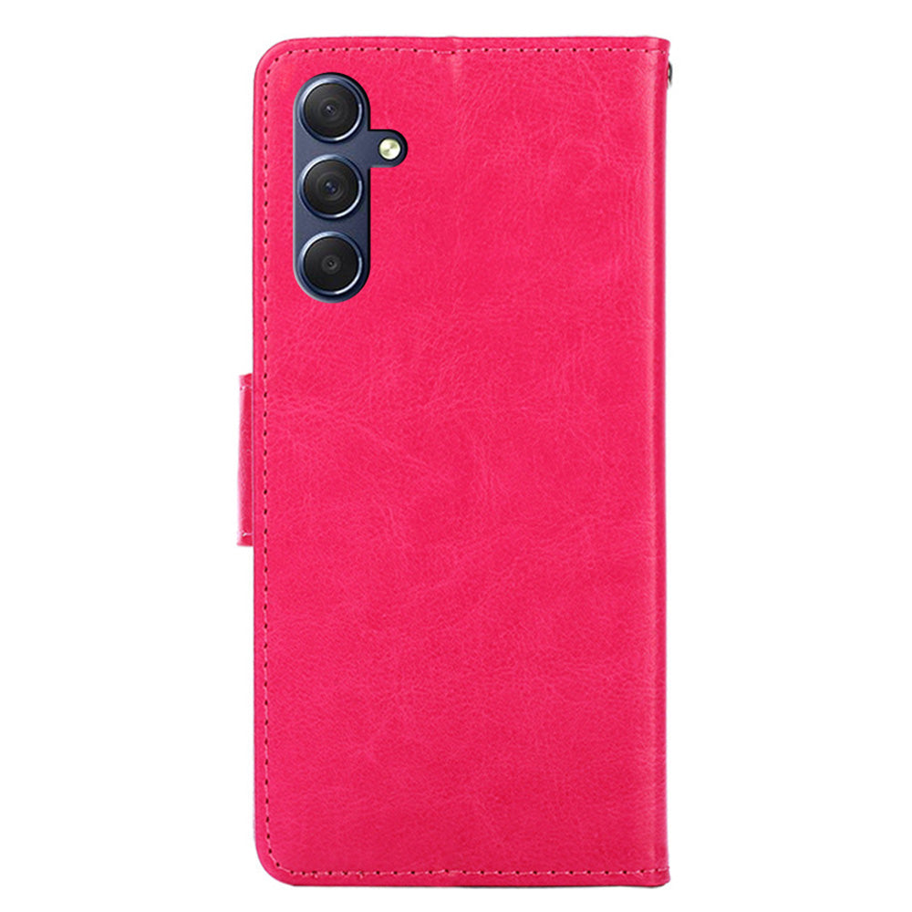 Uniqkart for Samsung Galaxy M54 5G / F54 5G Phone Case Textured Wallet Stand Strong Magnetic Closure PU Leather Cover - Rose