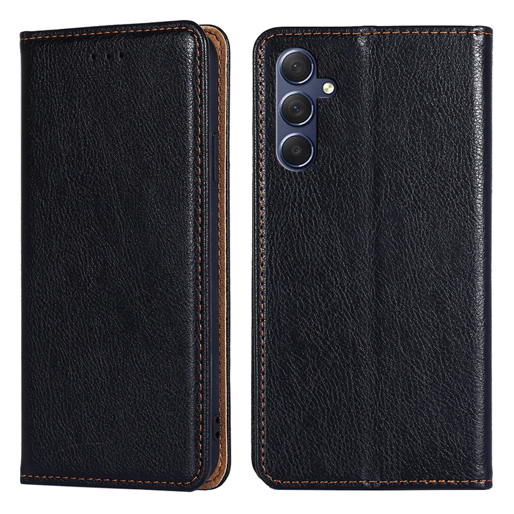 Uniqkart for Samsung Galaxy M54 / F54 5G Magnetic Closing Phone Case PU Leather Stand Wallet Cover - Black