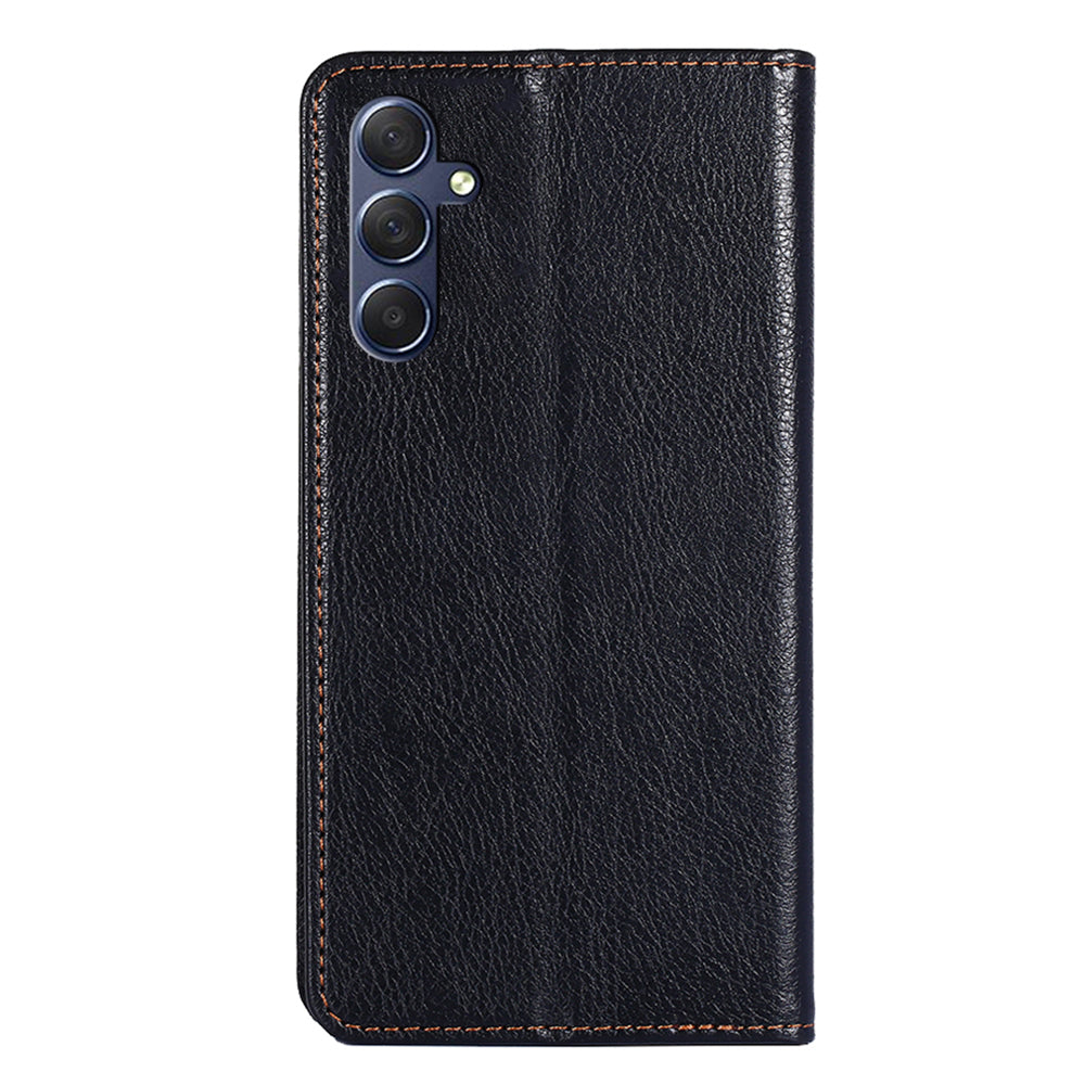 Uniqkart for Samsung Galaxy M54 / F54 5G Magnetic Closing Phone Case PU Leather Stand Wallet Cover - Black