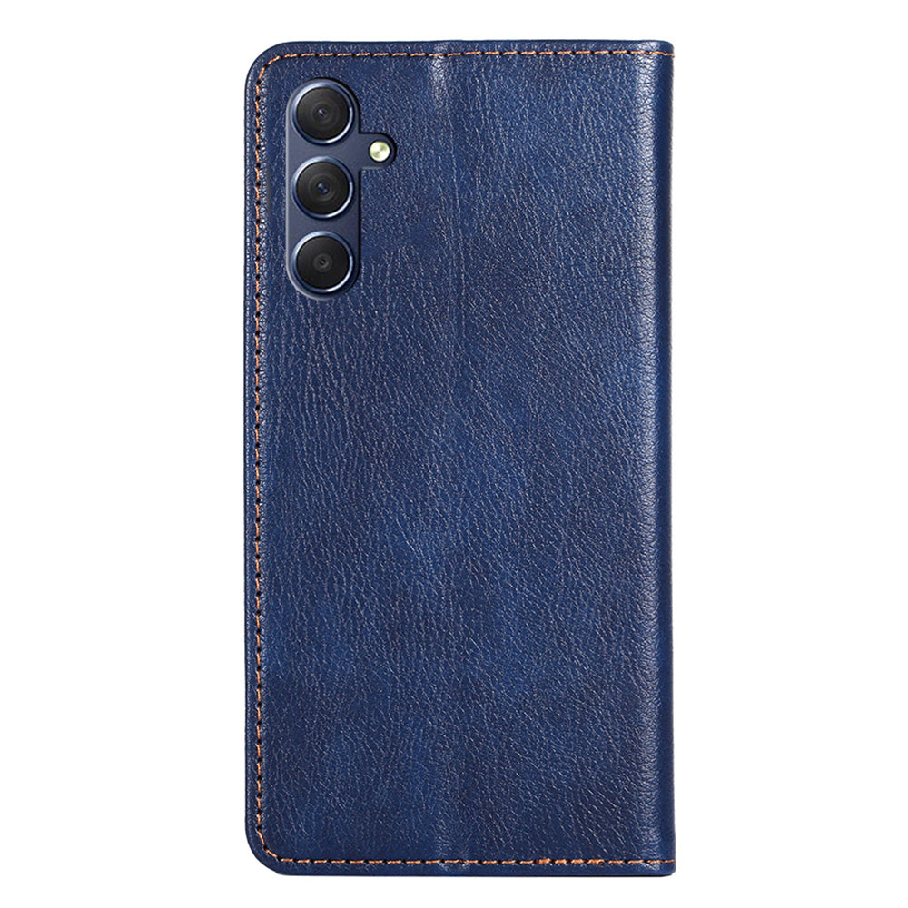 Uniqkart for Samsung Galaxy M54 / F54 5G Magnetic Closing Phone Case PU Leather Stand Wallet Cover - Blue