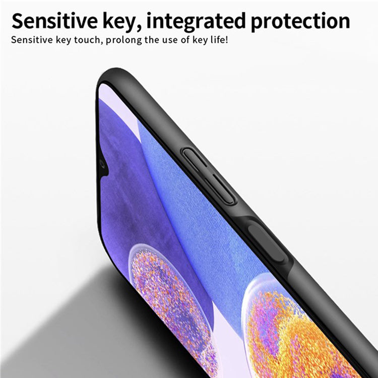 Uniqkart PC Series-1 Matte Case for Samsung Galaxy A23 4G / A23 5G (Global Version) , Hard PC Phone Cover with Strap - Blue