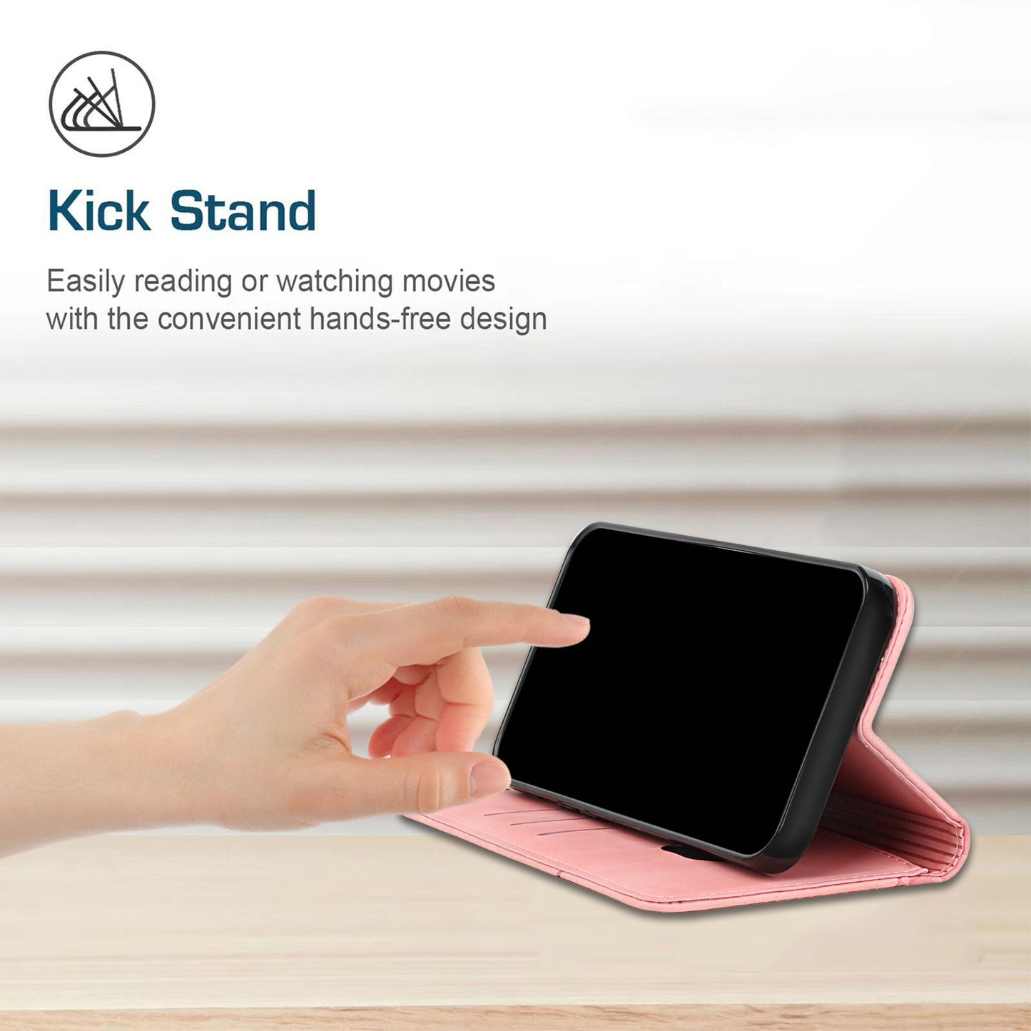 Uniqkart for Realme C55 Imprinted Rhombus Leather Case Phone Stand Wallet Fall-proof Cover - Rose Gold