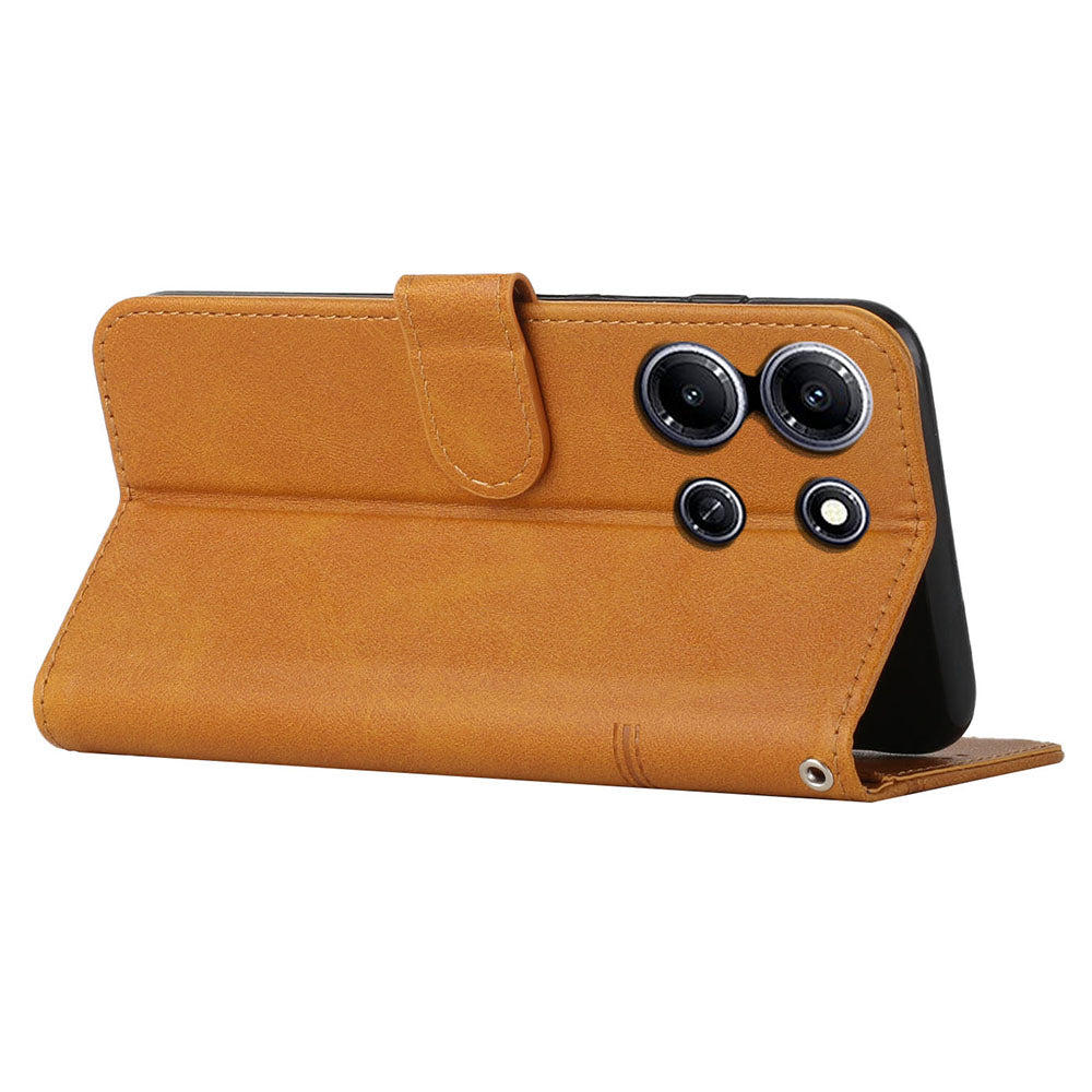 Uniqkart for Infinix Note 30i 4G Full Protection PU Leather Wallet Case Stand Cell Phone Cover - Yellow