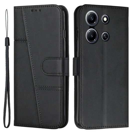 Uniqkart for Infinix Note 30i 4G Full Protection PU Leather Wallet Case Stand Cell Phone Cover - Black