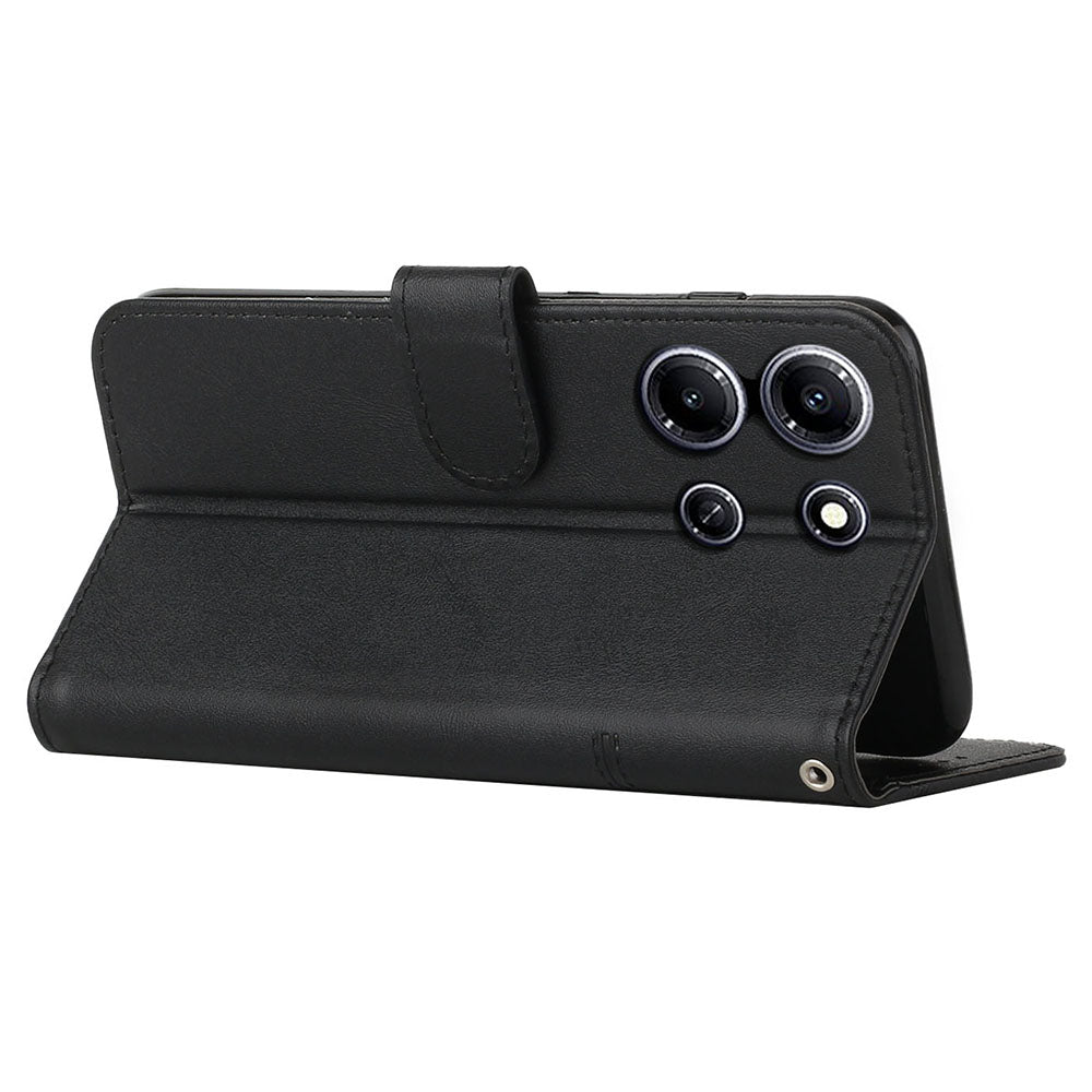 Uniqkart for Infinix Note 30i 4G Full Protection PU Leather Wallet Case Stand Cell Phone Cover - Black