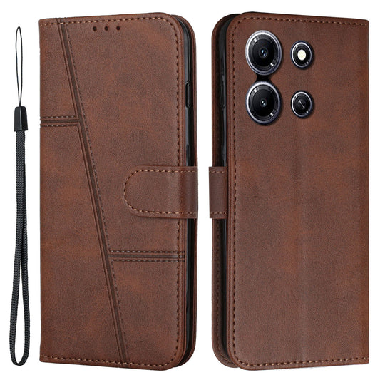 Uniqkart for Infinix Note 30i 4G Full Protection PU Leather Wallet Case Stand Cell Phone Cover - Brown