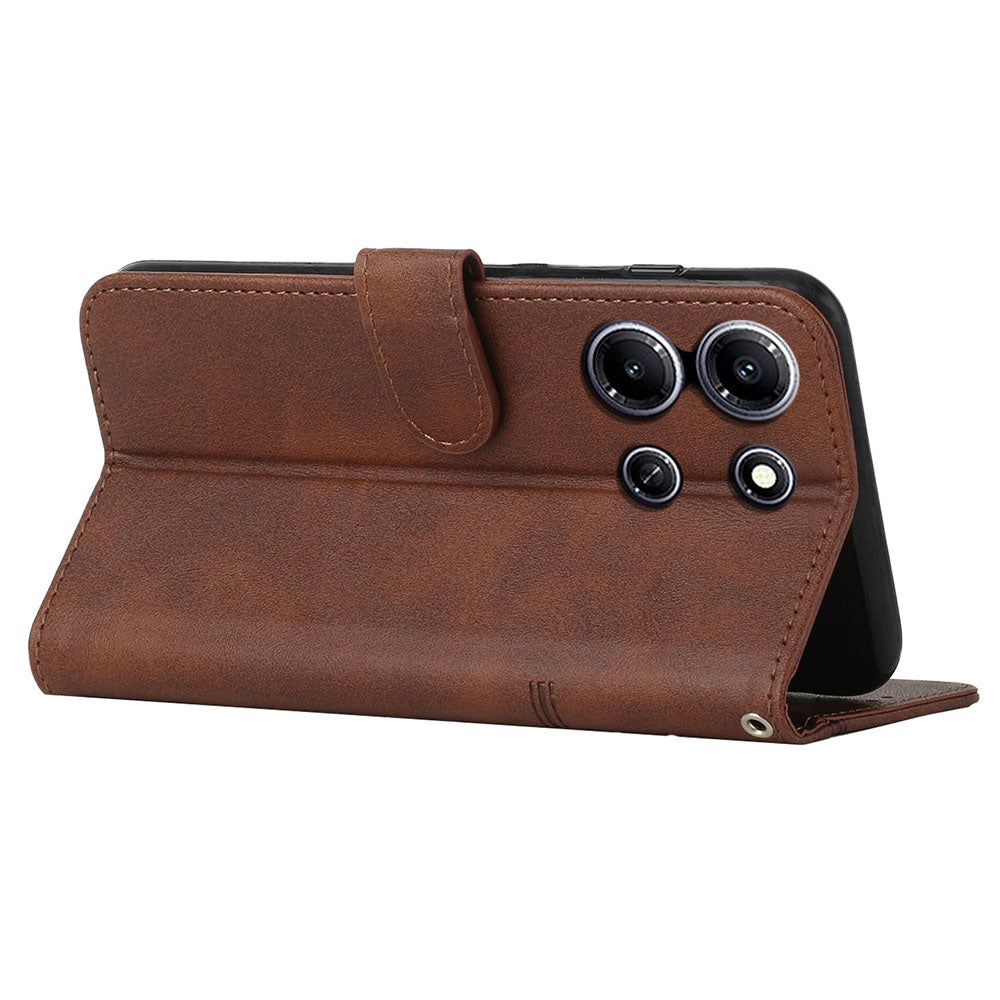 Uniqkart for Infinix Note 30i 4G Full Protection PU Leather Wallet Case Stand Cell Phone Cover - Brown