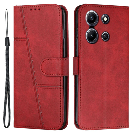 Uniqkart for Infinix Note 30i 4G Full Protection PU Leather Wallet Case Stand Cell Phone Cover - Red