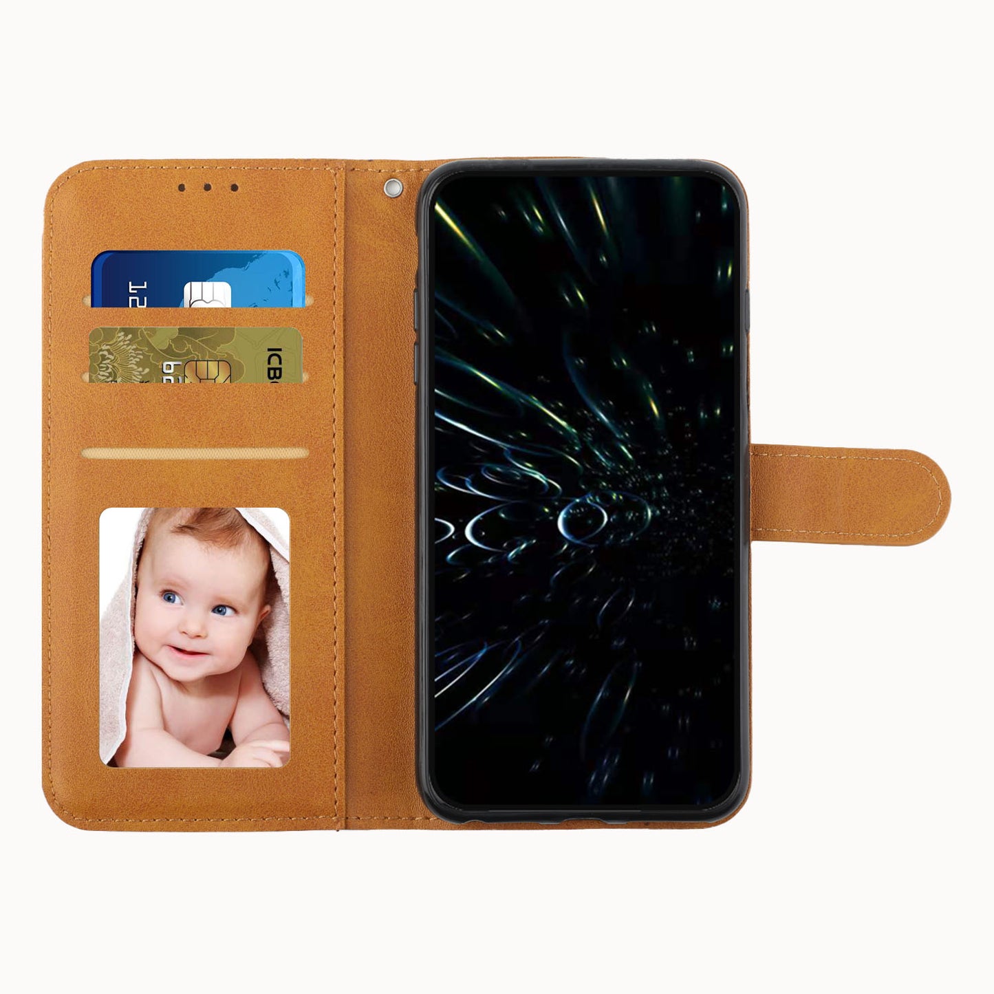 PU Leather Drop-proof Phone Case for Realme 11 5G , Wallet Stand Protective Phone Cover - Yellow