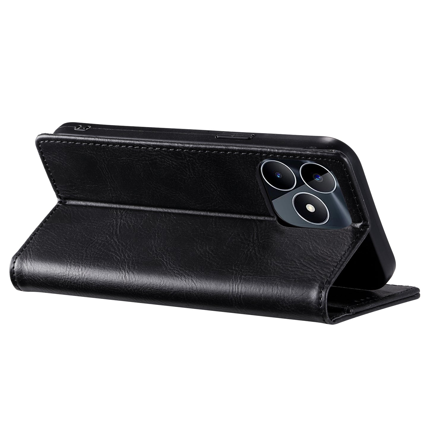 Uniqkart Style 007 Stand Wallet for Realme Narzo N53 4G / C53 4G RFID Blocking Cover Phone Leather Case - Black