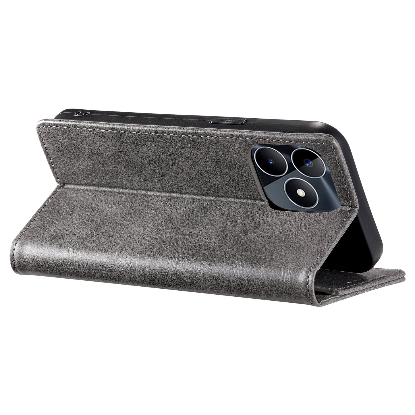Uniqkart Style 007 Stand Wallet for Realme Narzo N53 4G / C53 4G RFID Blocking Cover Phone Leather Case - Grey