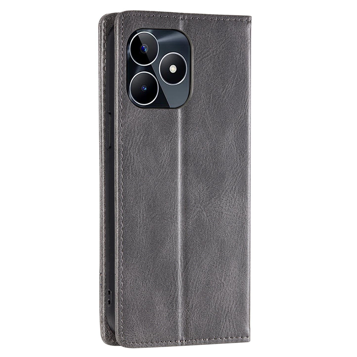 Uniqkart Style 007 Stand Wallet for Realme Narzo N53 4G / C53 4G RFID Blocking Cover Phone Leather Case - Grey