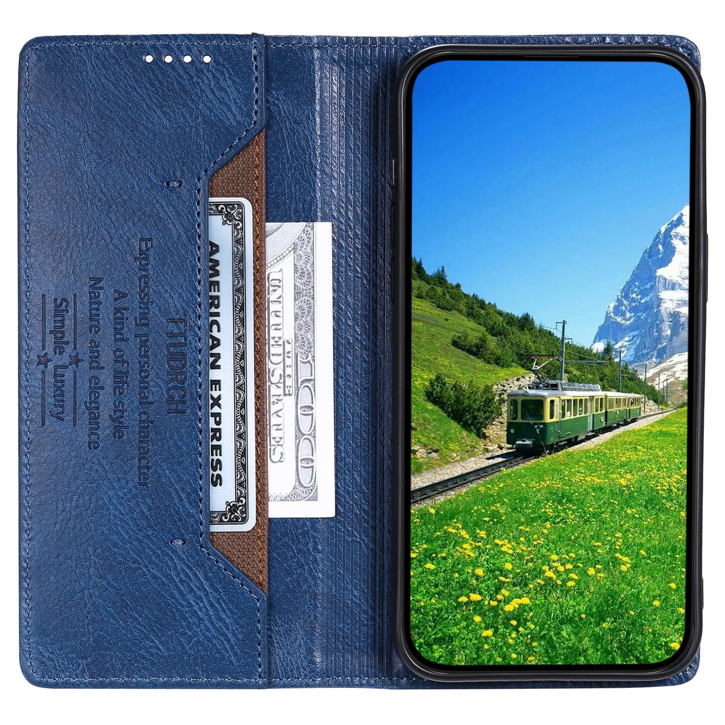 Uniqkart Style 007 Stand Wallet for Realme Narzo N53 4G / C53 4G RFID Blocking Cover Phone Leather Case - Blue