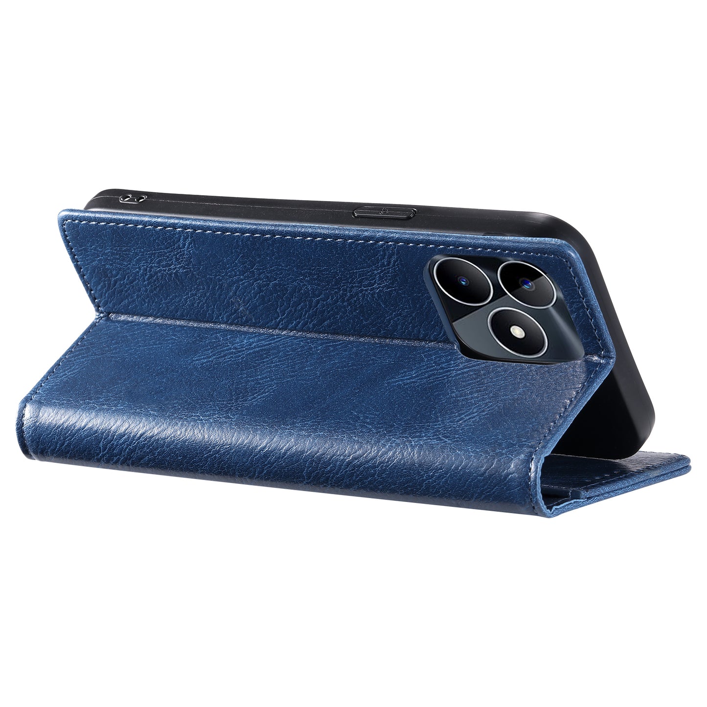 Uniqkart Style 007 Stand Wallet for Realme Narzo N53 4G / C53 4G RFID Blocking Cover Phone Leather Case - Blue