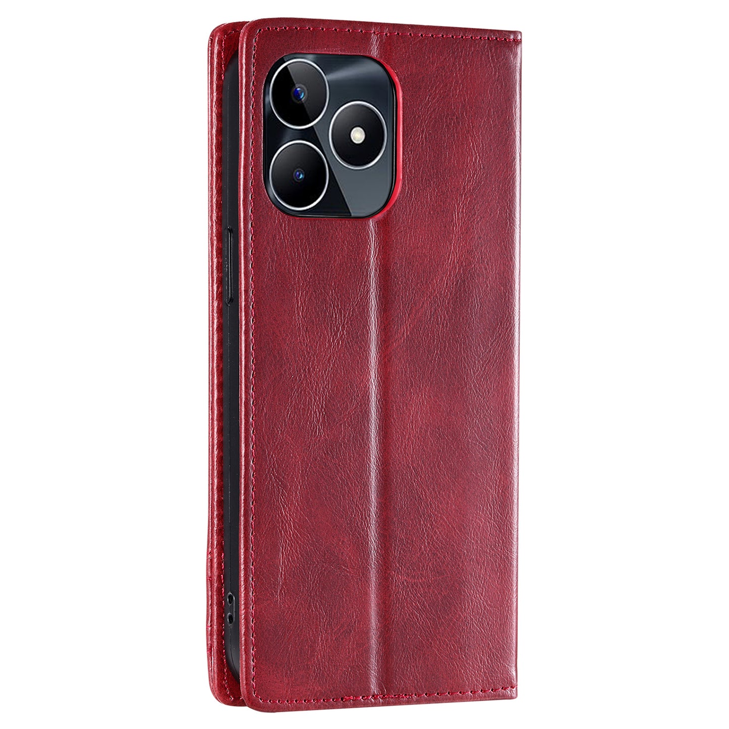 Uniqkart Style 007 Stand Wallet for Realme Narzo N53 4G / C53 4G RFID Blocking Cover Phone Leather Case - Red