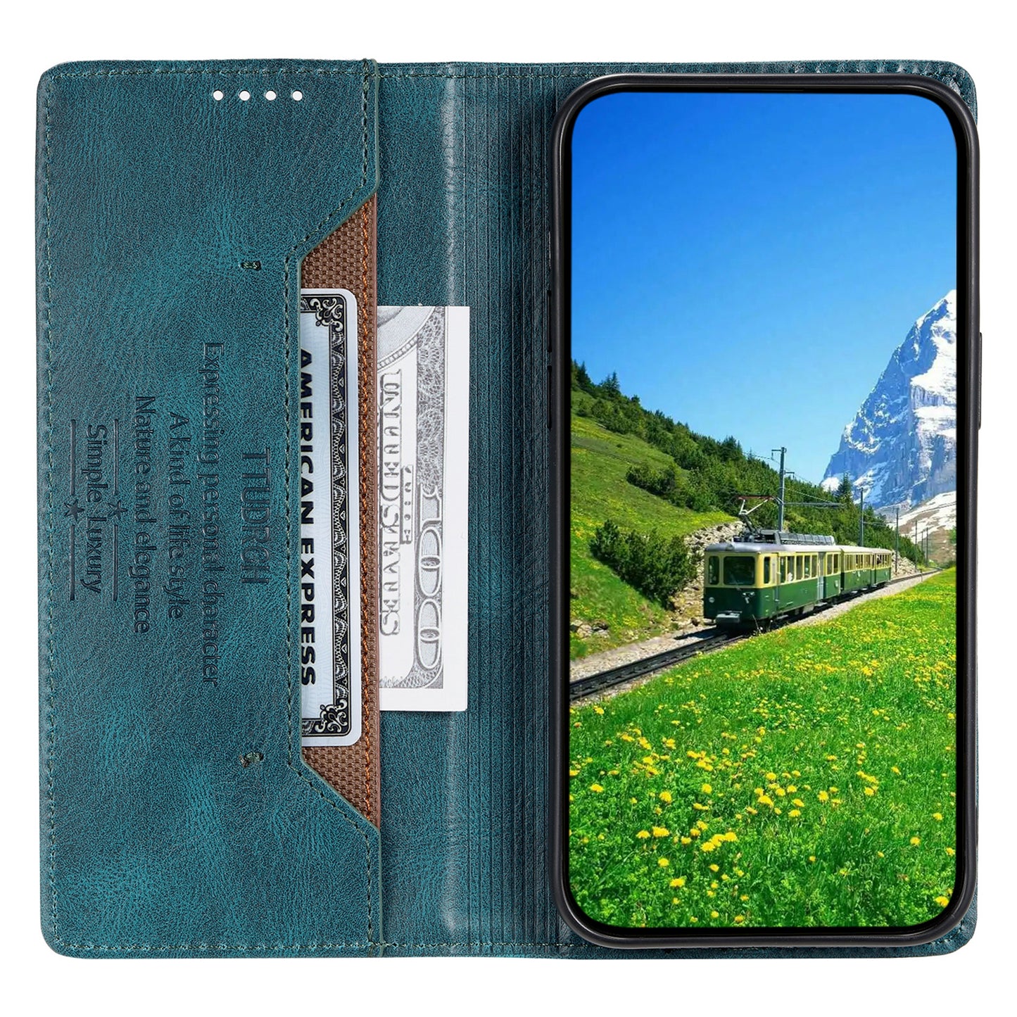 Uniqkart Style 007 Stand Wallet for Realme Narzo N53 4G / C53 4G RFID Blocking Cover Phone Leather Case - Green