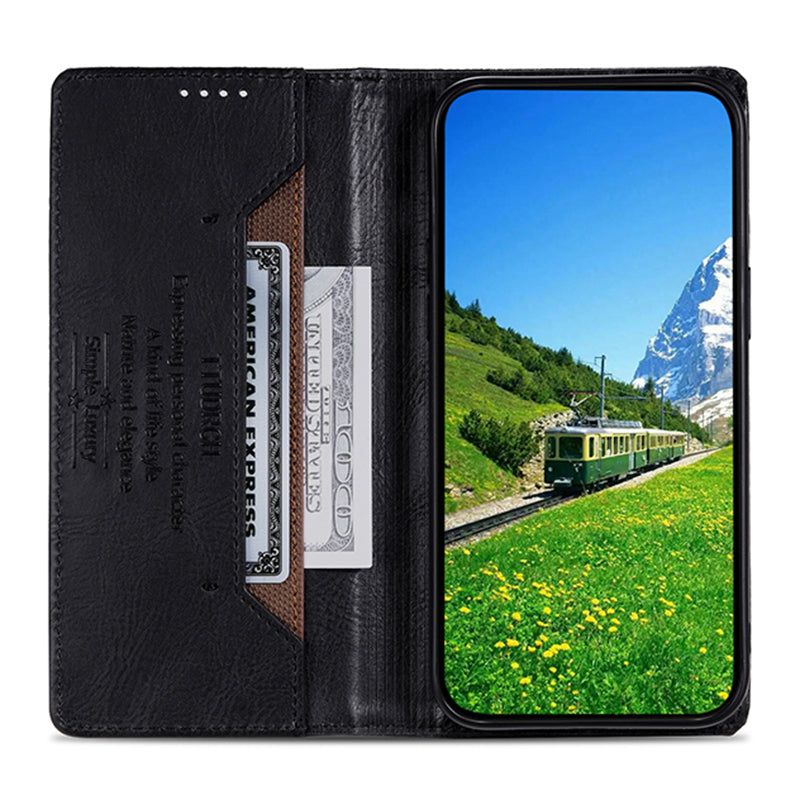 Uniqkart Style 007 For iPhone 15 Pro RFID Blocking Cover Foldable Stand Wallet Phone Leather Case - Black