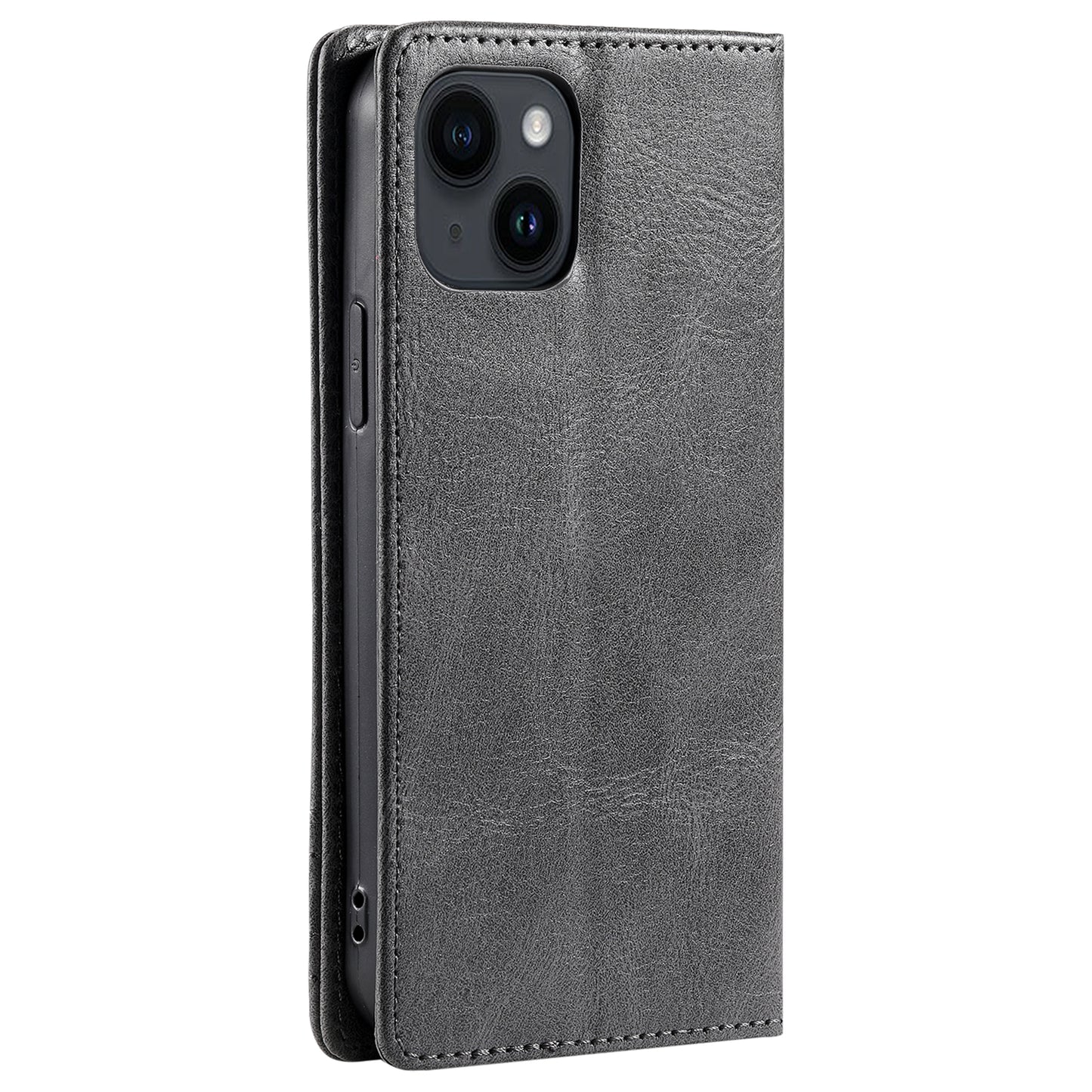 TTUDRCH Style 007 For iPhone 15 RFID Blocking Cover Phone Leather Case with Stand Wallet - Grey