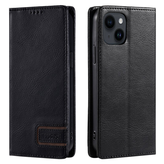TTUDRCH Style 007 For iPhone 15 RFID Blocking Cover Phone Leather Case with Stand Wallet - Black