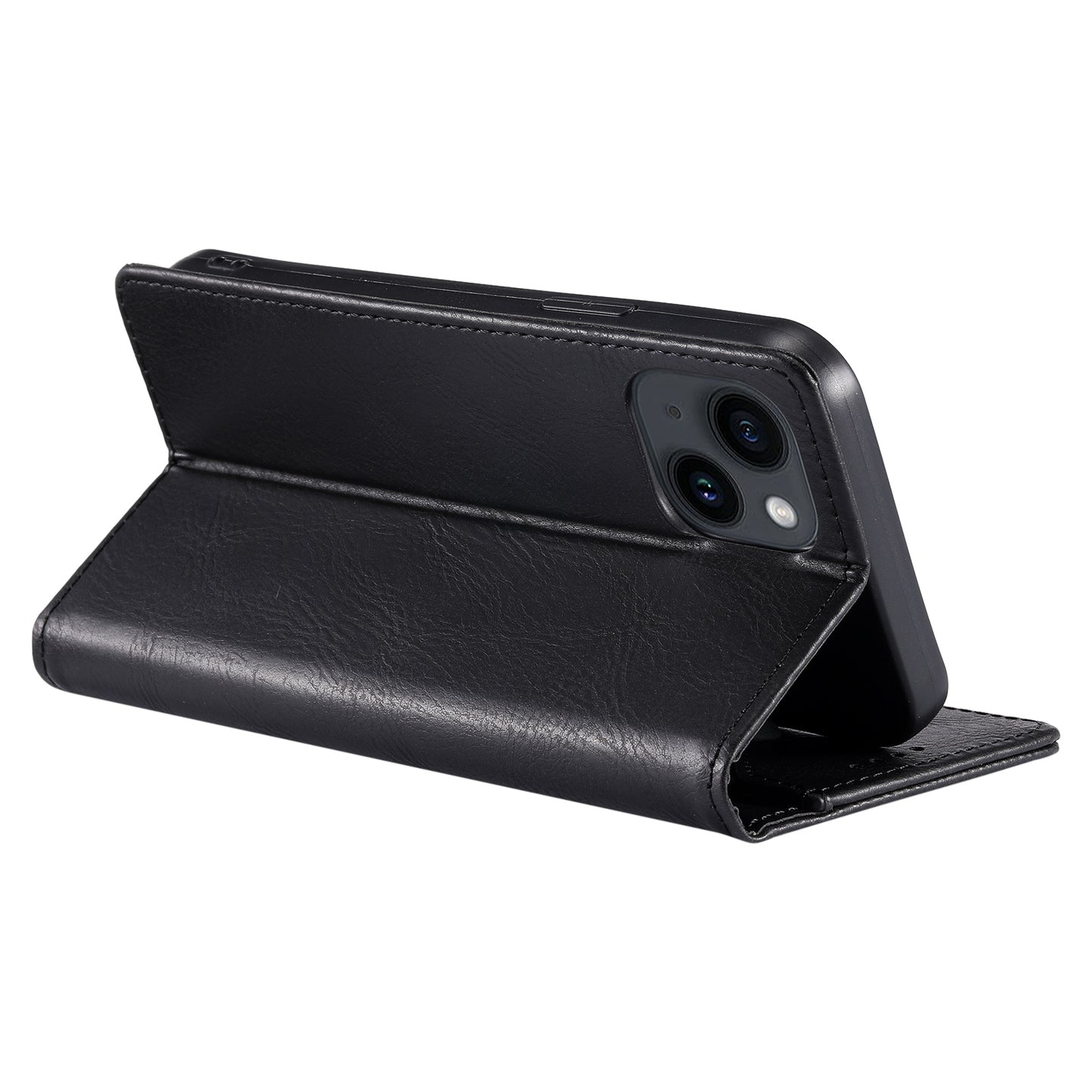 TTUDRCH Style 007 For iPhone 15 RFID Blocking Cover Phone Leather Case with Stand Wallet - Black