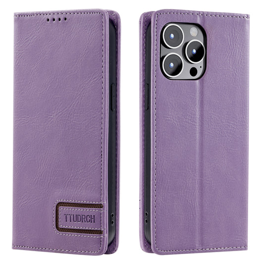 Uniqkart Style 007 For iPhone 15 Ultra RFID Blocking Stand Phone Case Wallet PU Leather Cover - Purple