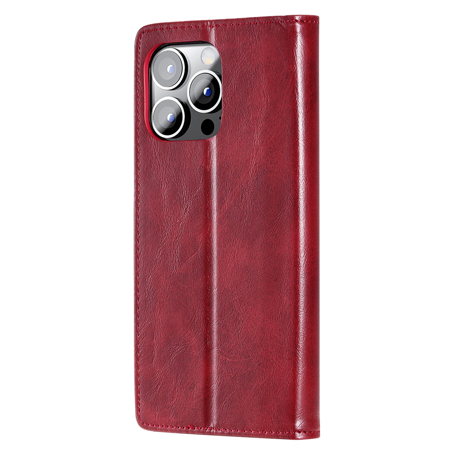 Uniqkart Style 007 For iPhone 15 Ultra RFID Blocking Stand Phone Case Wallet PU Leather Cover - Red