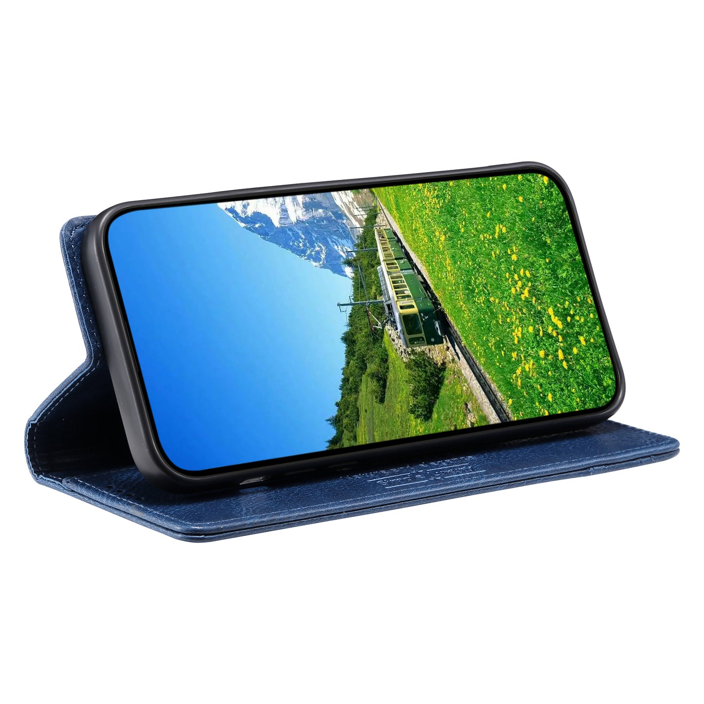 Uniqkart Style 007 For iPhone 15 Ultra RFID Blocking Stand Phone Case Wallet PU Leather Cover - Blue