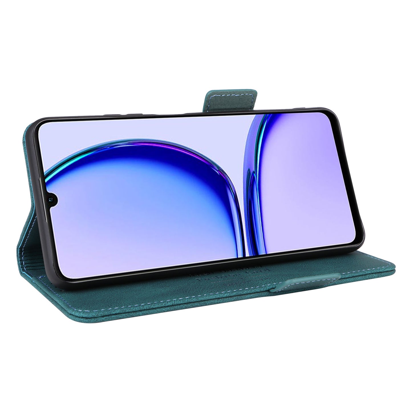 Uniqkart for Realme C53 4G / Narzo N53 4G Phone Wallet Case PU Leather Hardware Decor Stand Cover - Blue