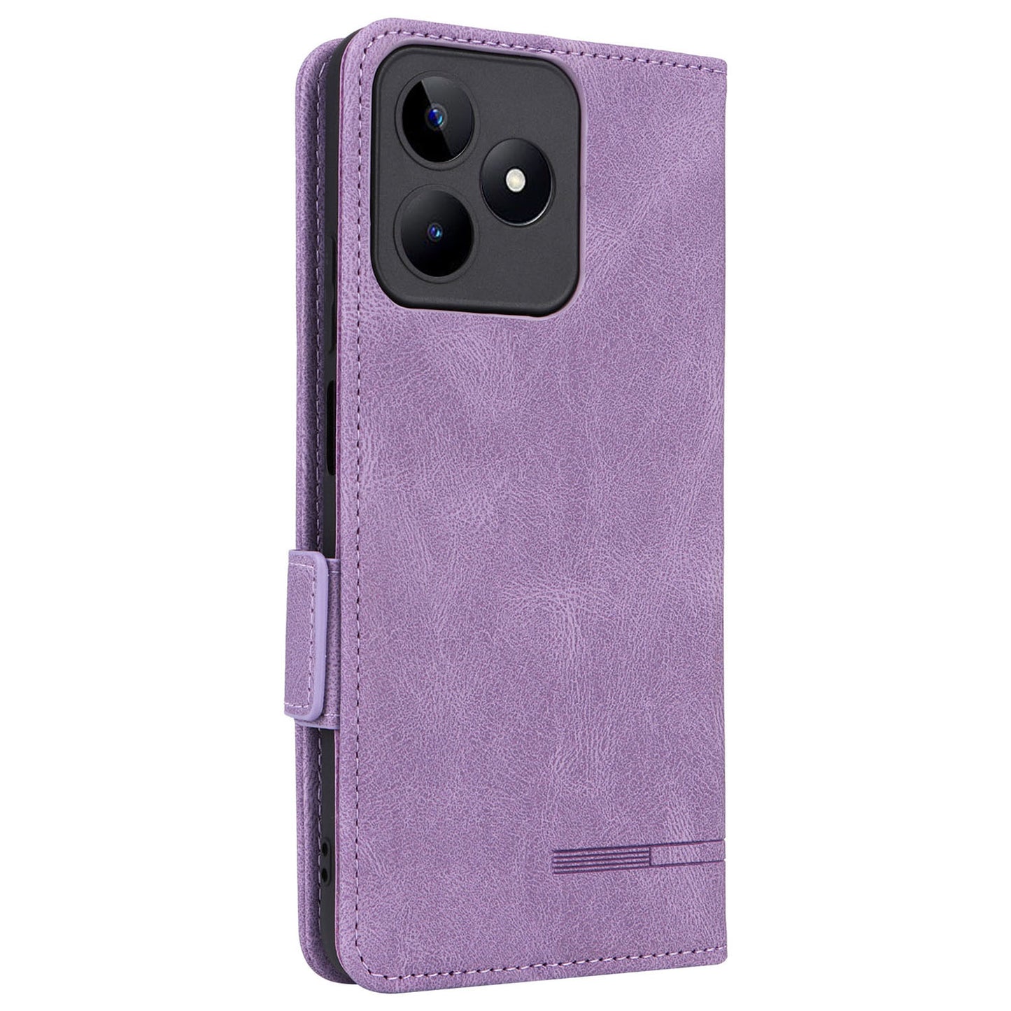 Uniqkart for Realme C53 4G / Narzo N53 4G Phone Wallet Case PU Leather Hardware Decor Stand Cover - Purple