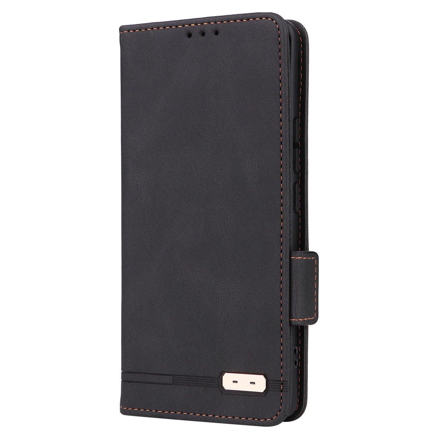Uniqkart for Xiaomi Civi 3 5G Hardware Decor PU Leather Phone Case Stand Phone Wallet Cover - Black